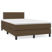 vidaXL Ramsäng med madrass & LED mörkbrun 120x190 cm tyg