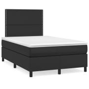 vidaXL Ramsäng med madrass svart 120x190 cm konstläder