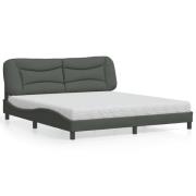 vidaXL Säng med madrass mörkgrå 180x200 cm tyg