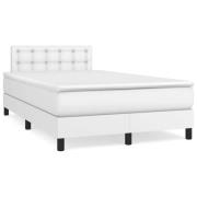 vidaXL Ramsäng med madrass vit 120x190 cm konstläder