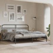 vidaXL Sängram med huvudgavel metall svart 193x203 cm