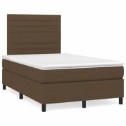 vidaXL Ramsäng med madrass mörkbrun 120x190 cm tyg