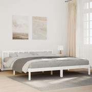 vidaXL Sängram utan madrass extra lång vit 200x220 cm massiv furu