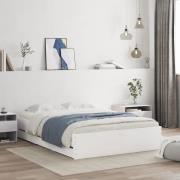 vidaXL Sängram med lådor vit 135x190 cm konstruerat trä