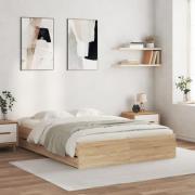 vidaXL Sängram med lådor sonoma-ek 150x200 cm konstruerat trä