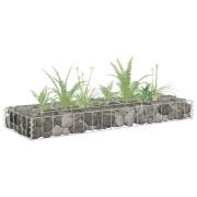 vidaXL Planteringsgabion upphöjd galvaniserat stål 90x30x10 cm