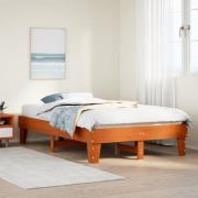 vidaXL Sängram utan madrass vaxbrun 120x190 cm massiv furu