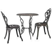 vidaXL Caféset 3 delar gjuten aluminium