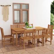 vidaXL 9-delad trädgårdsmatgrupp 180x90 cm massiv teak