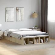 vidaXL Sängram sonoma-ek 120x190 cm konstruerat trä