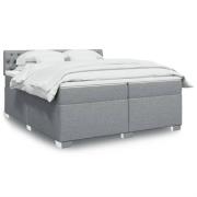 vidaXL Ramsäng med madrass ljusgrå 200x200 cm tyg