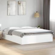 vidaXL Sängram vit 150x200 cm konstruerat trä