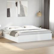 vidaXL Sängram vit 200x200 cm konstruerat trä