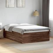 vidaXL Sängram brun ek 135x190 cm konstruerat trä