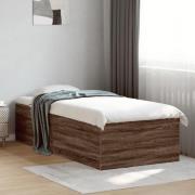 vidaXL Sängram brun ek 90x190 cm konstruerad trä