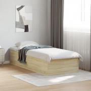 vidaXL Sängram sonoma-ek 90x200 cm konstruerad trä