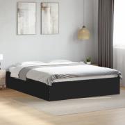 vidaXL Sängram svart 160x200 cm massivt trä