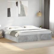 vidaXL Sängram betonggrå 180x200 cm konstruerad trä