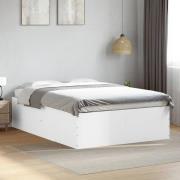 vidaXL Sängram vit 140x190 cm konstruerat trä