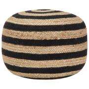 vidaXL Handgjord sittpuff svart 45x30 cm jute