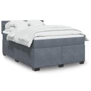 vidaXL Ramsäng med madrass mörkgrå 160x200 cm sammet
