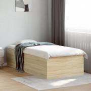 vidaXL Sängram sonoma-ek 100x200 cm konstruerad trä