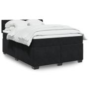 vidaXL Ramsäng med madrass svart 140x190 cm sammet