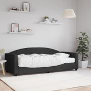 vidaXL Dagbädd med madrass svart 90x190 cm tyg