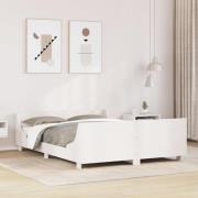 vidaXL Sängram utan madrass vit 140x190 cm massiv furu
