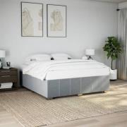 vidaXL Sängram utan madrass ljusgrå 200x200 cm tyg