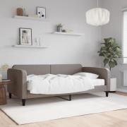 vidaXL Dagbädd med madrass taupe 100x200 cm tyg