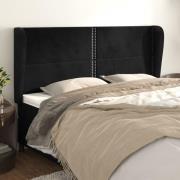vidaXL Sänggavel med kanter svart 183x23x118/128 cm sammet