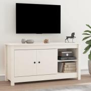 vidaXL Tv-bänk vit 103x36,5x52 cm massiv furu