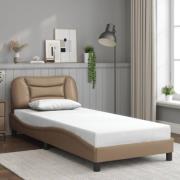 vidaXL Sängram med huvudgavel cappuccino 80x200 cm konstläder