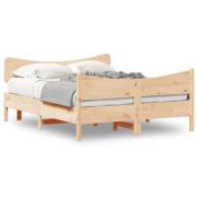 vidaXL Sängram utan madrass 135x190 cm massiv furu