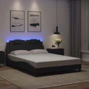 vidaXL Bed Frame "Viana" with LED without Mattress Black 120x200 cm