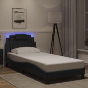 vidaXL Bed Frame "Viana" with LED without Mattress Black 90x200 cm
