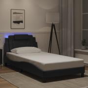 vidaXL Bed Frame "Viana" with LED without Mattress Black 100x200 cm