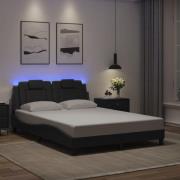 vidaXL Bed Frame "Viana" with LED without Mattress Black 140x200 cm