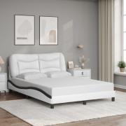 vidaXL Bed Frame without Mattress "Hvar" White and Black 120x200 cm Fa...