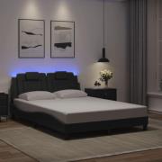 vidaXL Bed Frame "Viana" with LED without Mattress Grey 140x200 cm