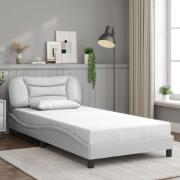 vidaXL Bed Frame without Mattress "Hvar" White 100x200 cm Faux Leather