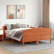 vidaXL Sängram utan madrass vaxbrun 120x190 cm massiv furu