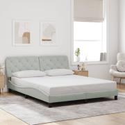 vidaXL Sängram utan madrass ljusgrå 160x200 cm sammet