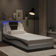 vidaXL Bed Frame "Viana" with LED without Mattress White and Black 100...
