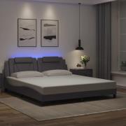 vidaXL Bed Frame "Viana" with LED without Mattress Grey 180x200 cm