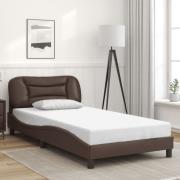 vidaXL Bed Frame without Mattress "Hvar" Brown 100x200 cm Faux Leather