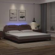 vidaXL Bed Frame "Viana" with LED without Mattress Brown 200x200 cm