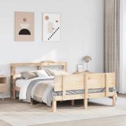 vidaXL Sängram med huvudgavel 160x200 cm massiv furu