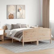 vidaXL Sängram utan madrass 135x190 cm massiv furu